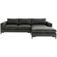 Ecksofa Packo Olivgrün S: 265x160 cm - Schwarz/Olivgrün, Design, Textil (265/160cm) - Livetastic