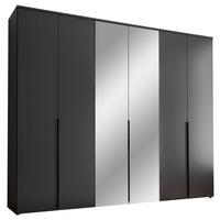 Drehtürenschrank 270 cm Kevo Graphitfarben/Spiegelglas - Graphitfarben, MODERN, Glas/Holzwerkstoff (270/225/52cm) - Carryhome