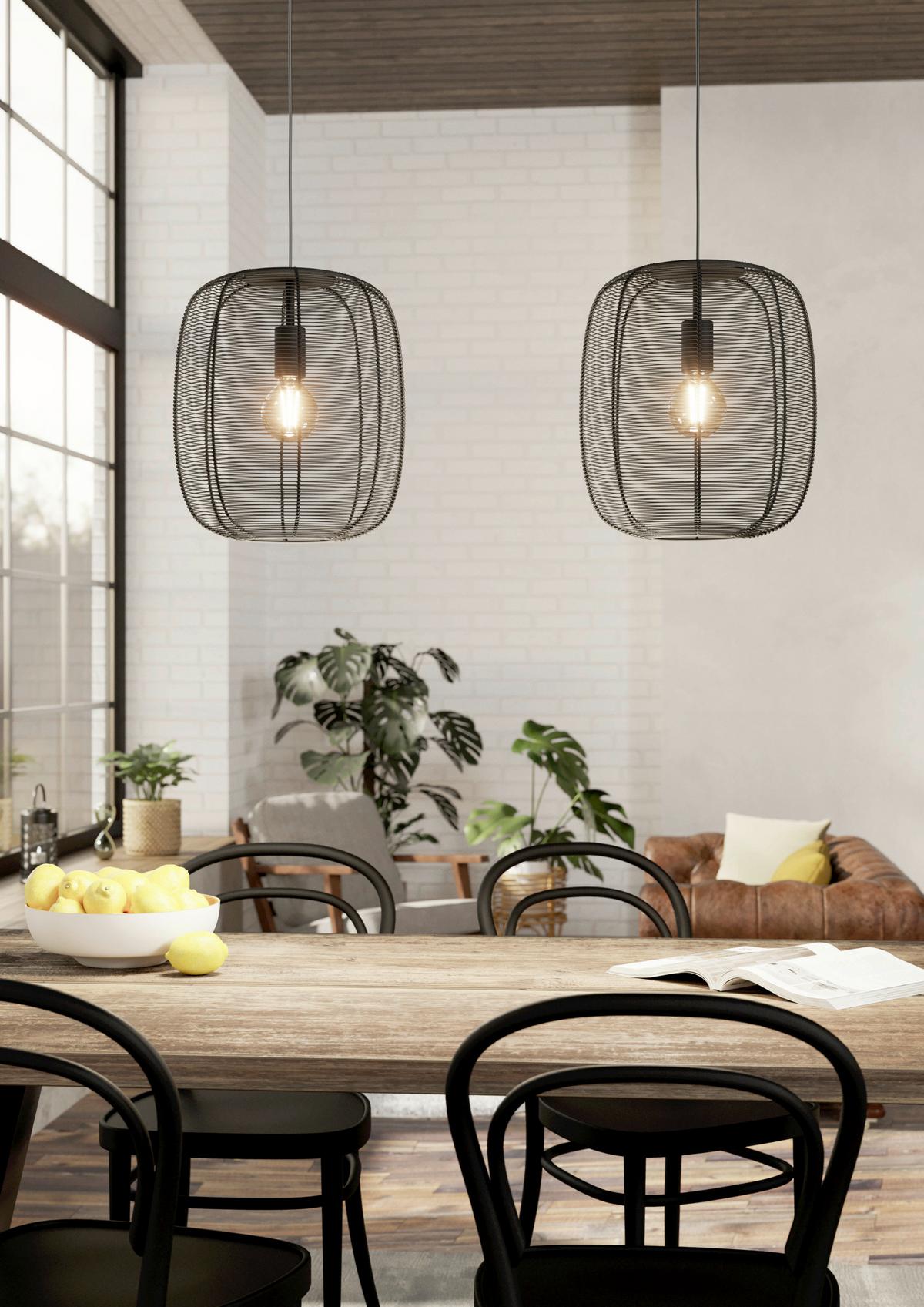 Hängeleuchte 43966 Rinroe - Schwarz, KONVENTIONELL, Metall (90/33/110cm) - Eglo