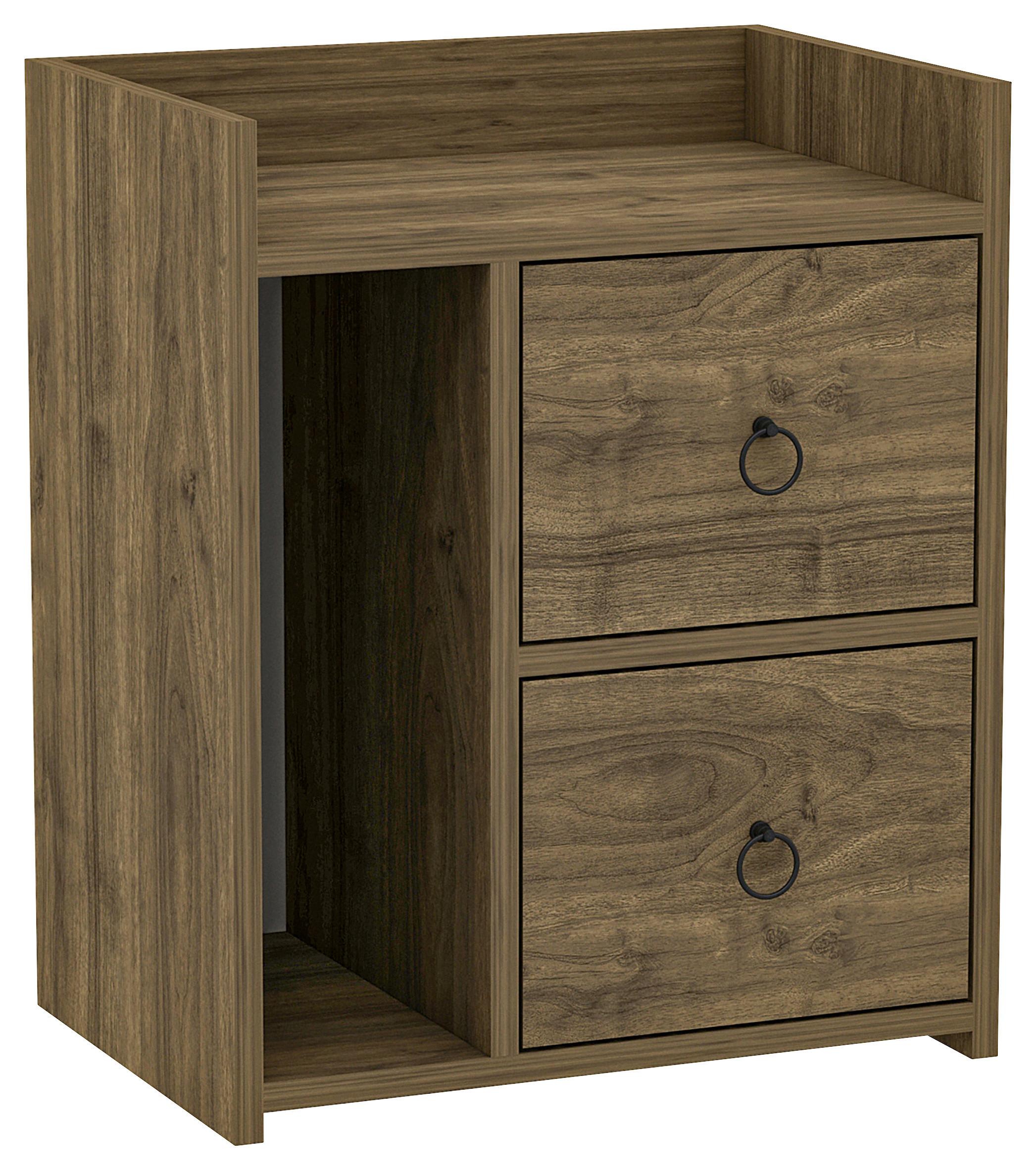 Nachtkästchen Walnuss Dekor H: 60 cm Venus