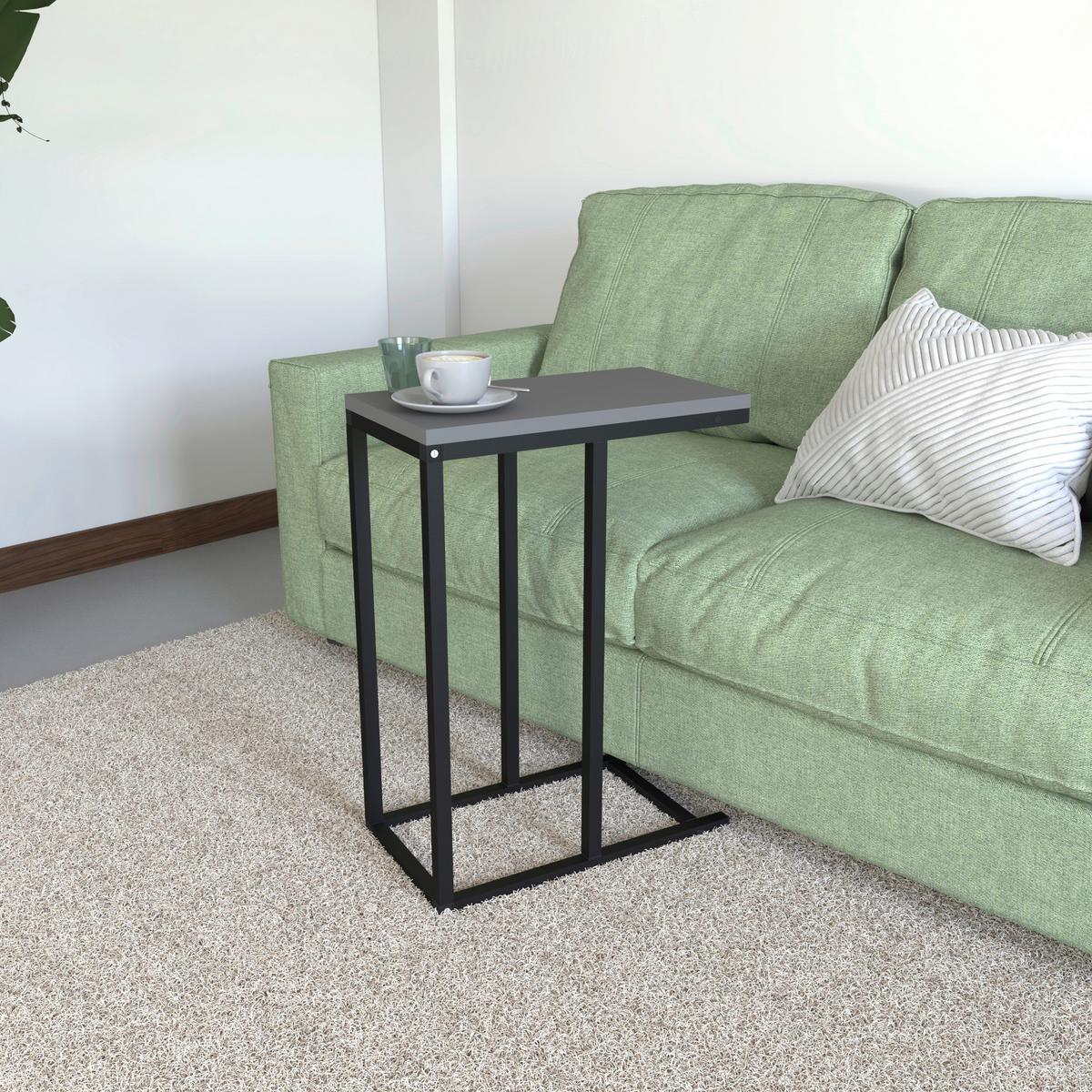 Beistelltisch Insasi Anthrazit/Schwarzl:46cm - Anthrazit/Schwarz, Design, Holzwerkstoff/Metall (46/26/63cm) - MID.YOU