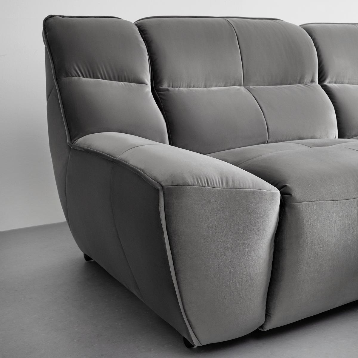 Sedacia súprava WEGA, pravá, sivá farba - sivá, Modern, kov/textil (220/88/165cm) - Bessagi Home
