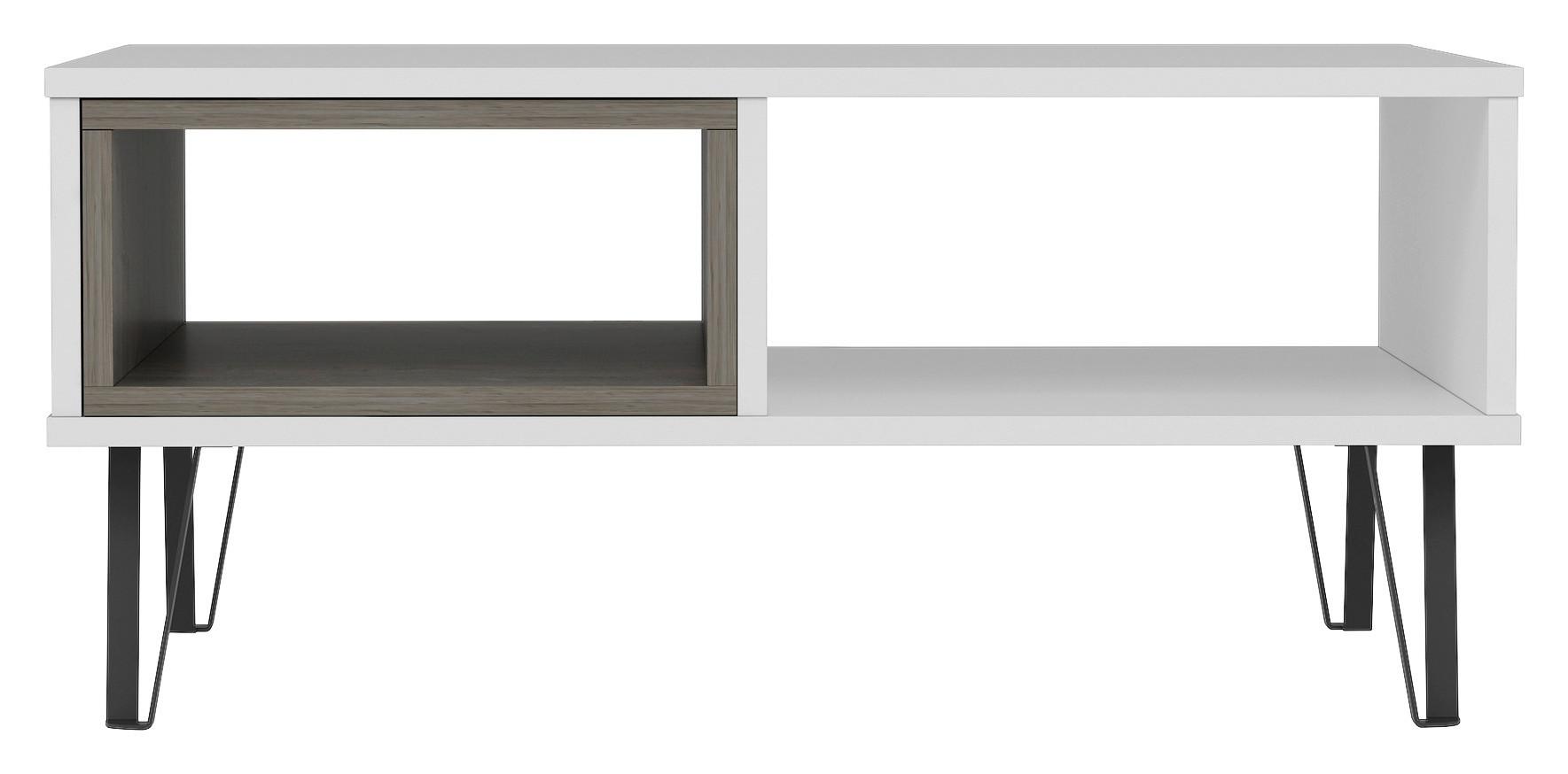 Couchtisch Mendoz Couchtisch - Schwarz/Weiß, Design, Holzwerkstoff/Metall (90/60/41,1cm) - Livetastic