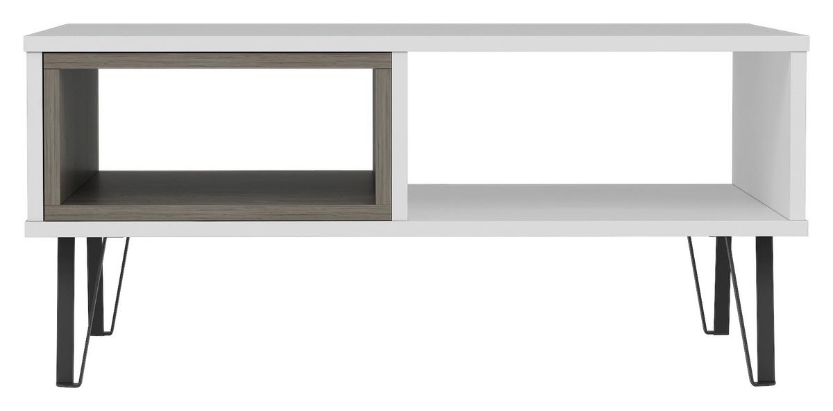 Couchtisch Mendoz Couchtisch - Schwarz/Weiß, Design, Holzwerkstoff/Metall (90/60/41,1cm) - Livetastic