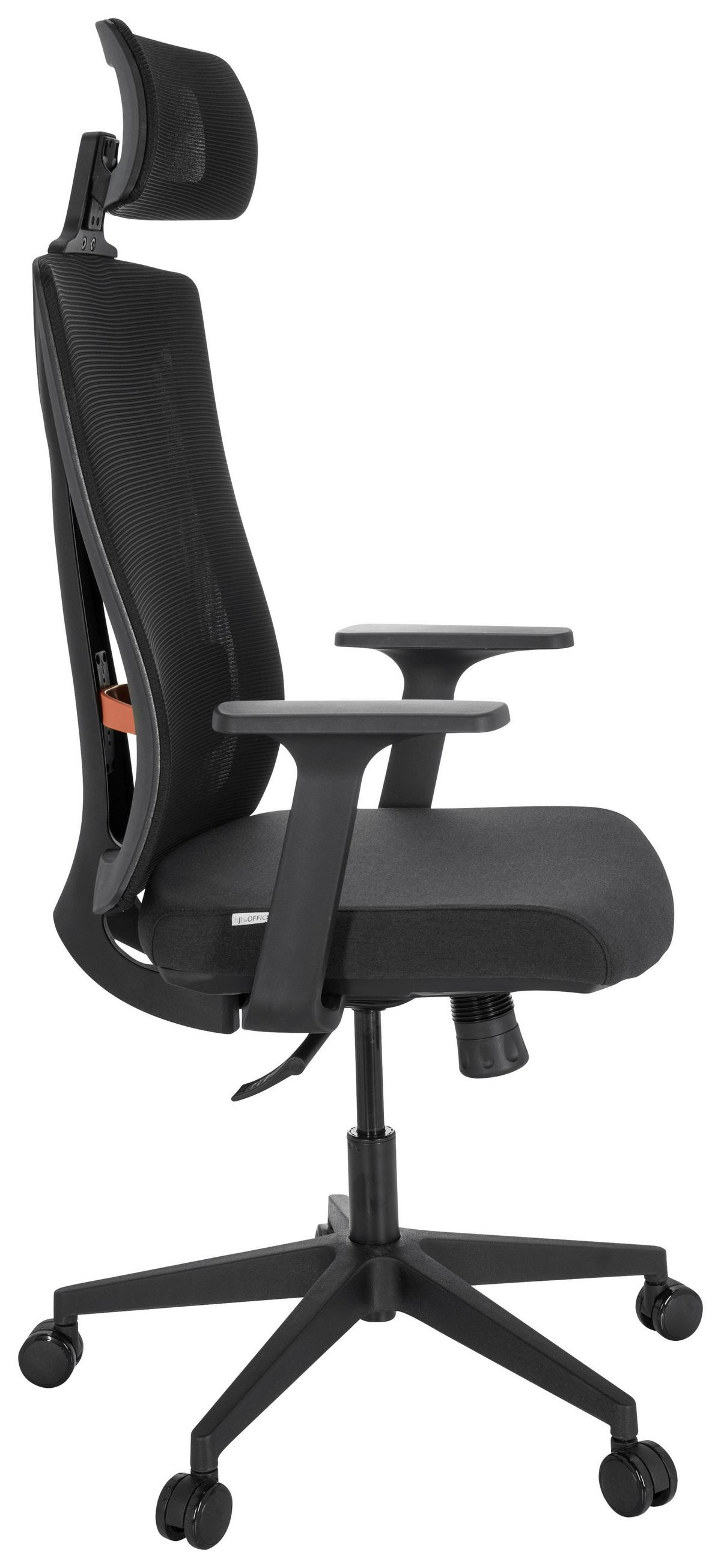Drehstuhl Kodiak Schwarz - Schwarz, MODERN, Kunststoff/Textil (68/121/68cm) - MID.YOU