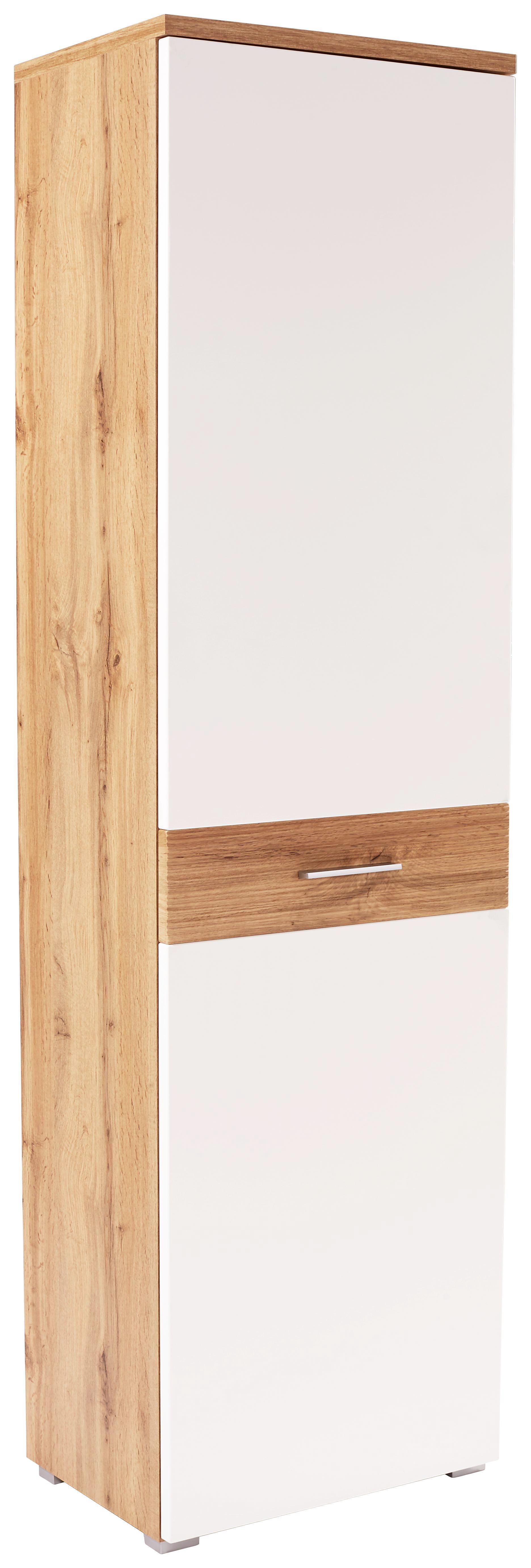 Cipősszekrény Space New - Tölgyfa/Fehér, modern, Faalapú anyag (55/199/35cm)