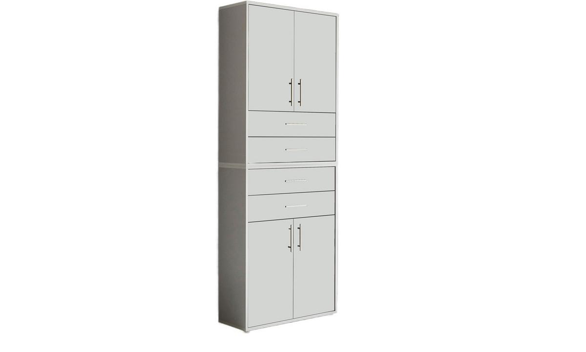 Aktenschrank Office Edition Grau/Weiß, B: 84,4 cm - Weiß/Grau, MODERN, Holzwerkstoff (84,4/227,2/33cm) - MID.YOU
