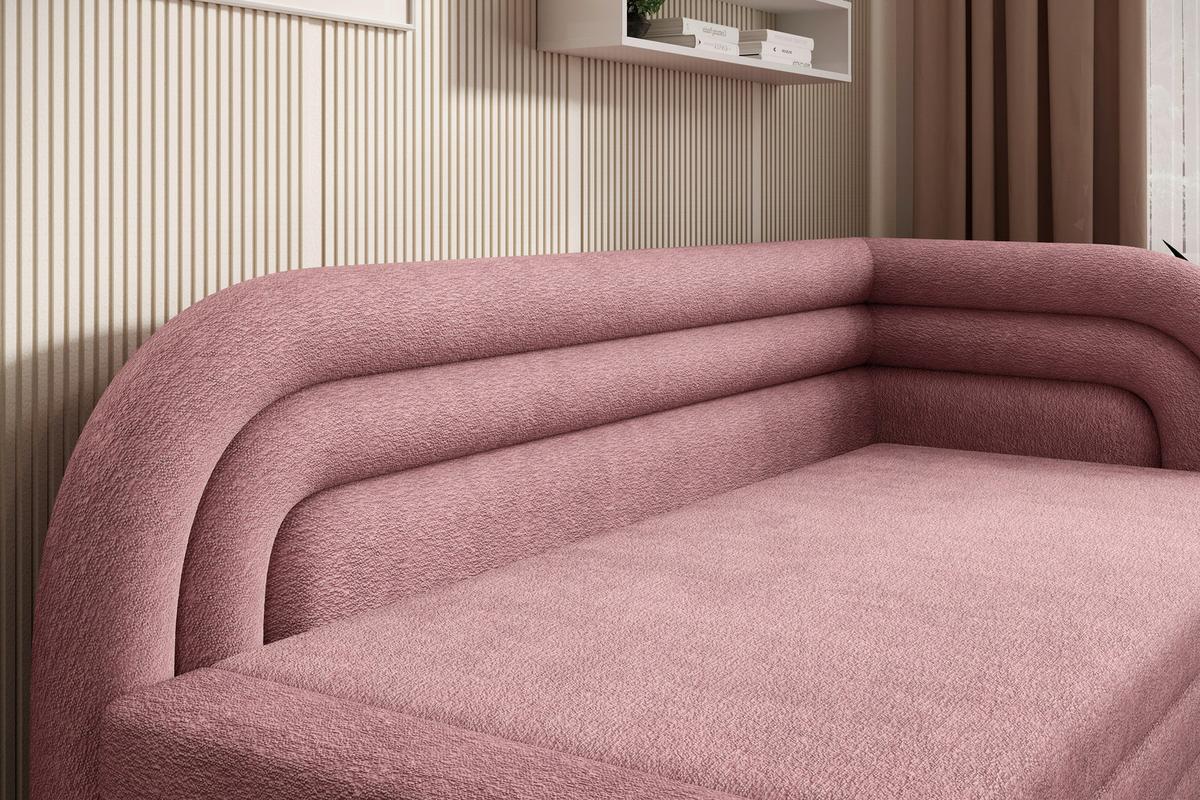 Récamiere Fabillo Rosa B: 223cm - Schwarz/Rosa, Design, Textil (223/80/86cm) - MID.YOU