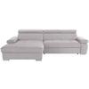 Ecksofa Mit Bettkasten Perry Silberfarben 292x183 Cm - Silberfarben, Design, Textil (183/292cm) - Livetastic