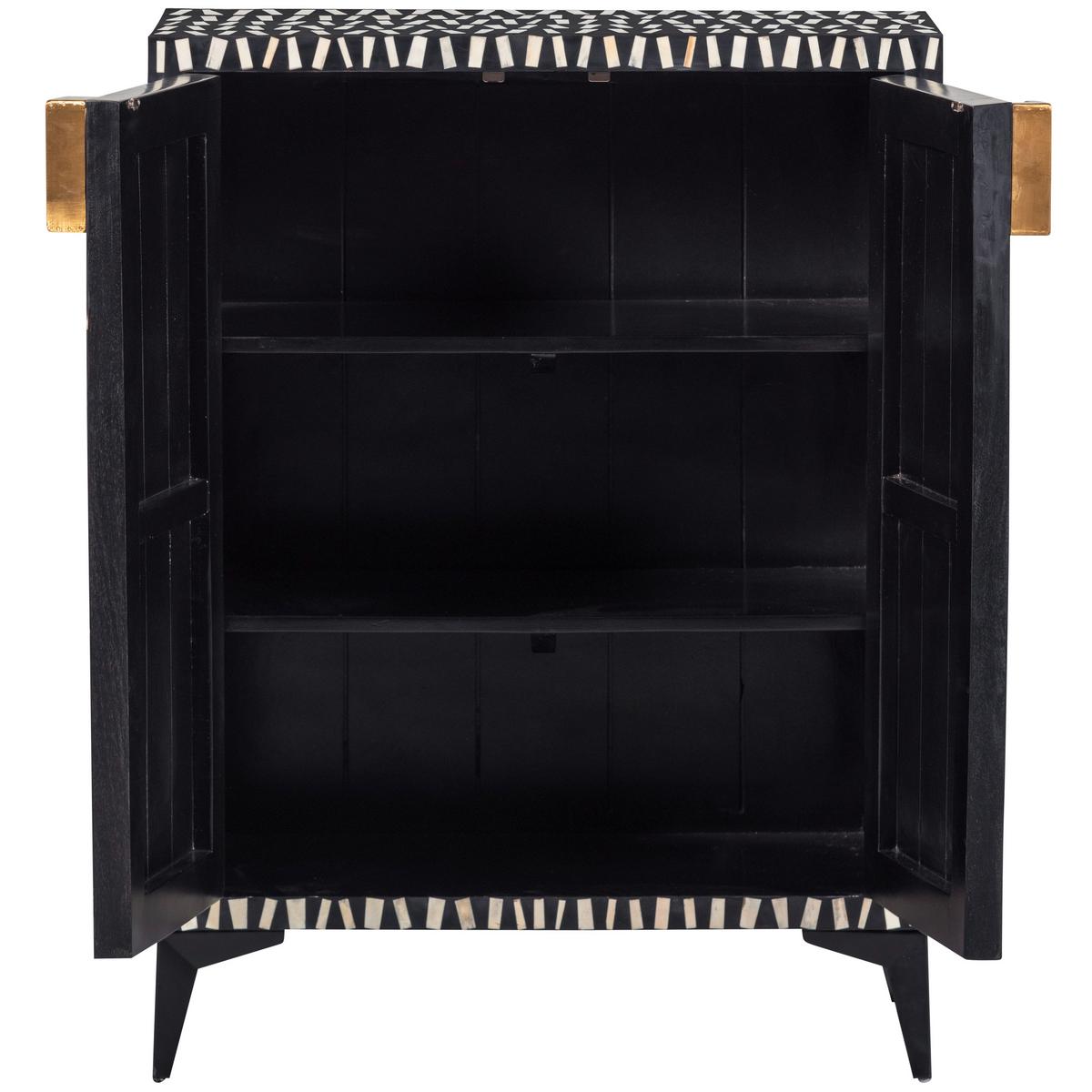 Kommode Menne Weiß, Schwarz B: 81cm - Schwarz/Weiß, Design, Holz (81/108/43cm) - Livetastic