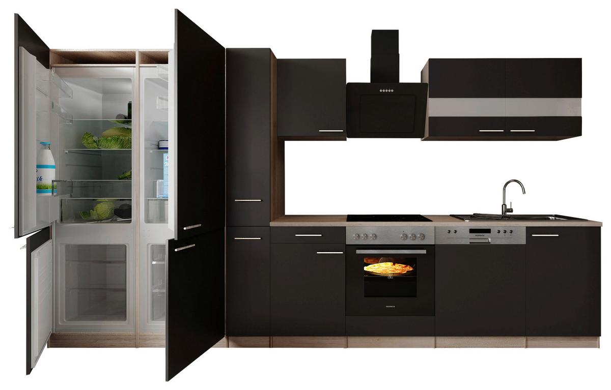 KÜCHENBLOCK Merle, Grau B: 370 cm - Eichefarben/Grau, Trend, Holzwerkstoff (370cm) - Respekta