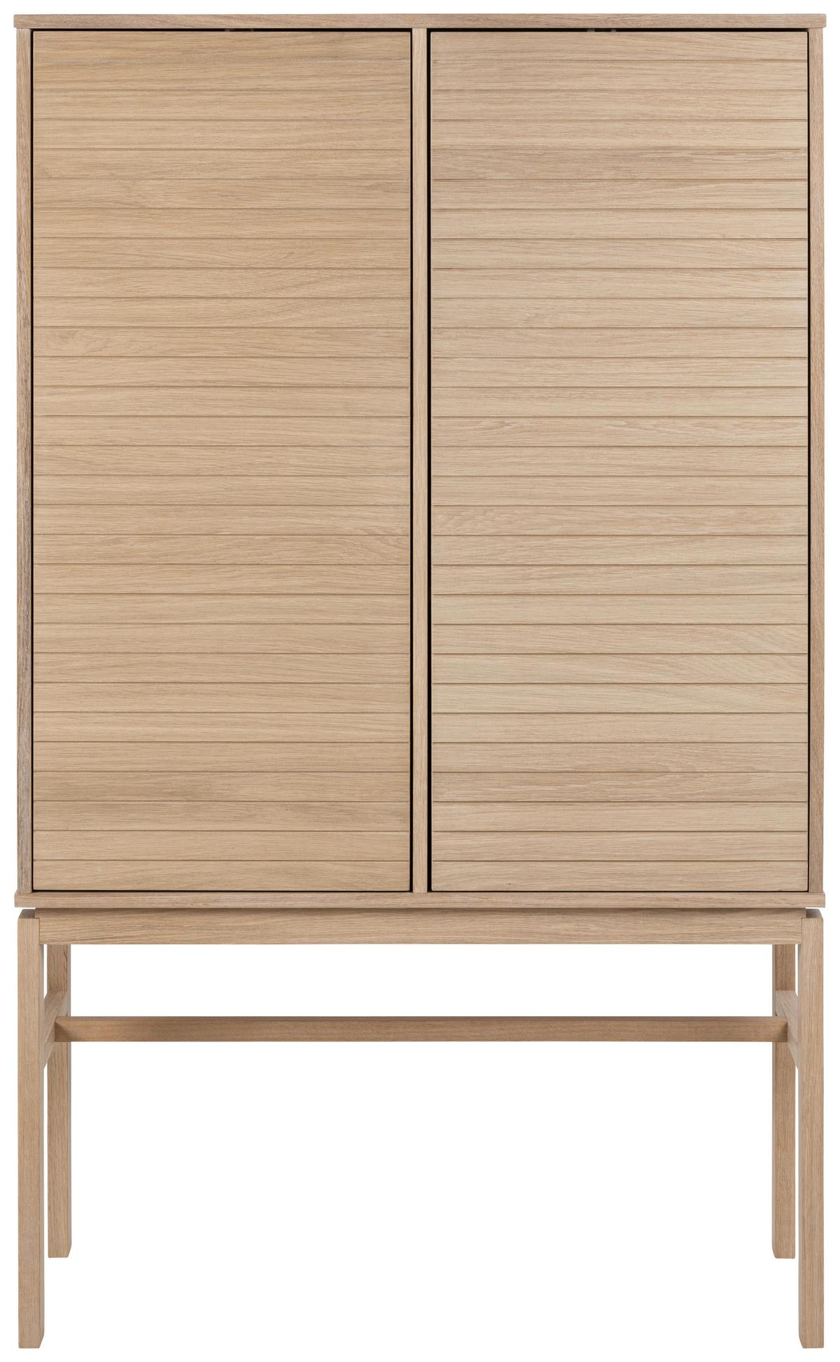 Vysoká komoda LINLEY - biela/farba duba, Design, drevo/kompozitné drevo (90,8/150/40cm) - Livetastic