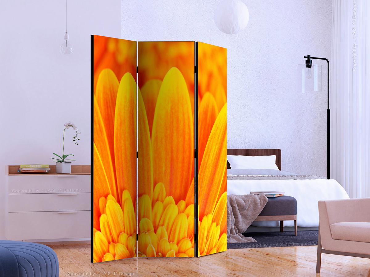 Paravent Gelb Orange B: 135 Cm - Gelb/Orange, Basics, Holz/Textil (135/172/3cm) - artgeist