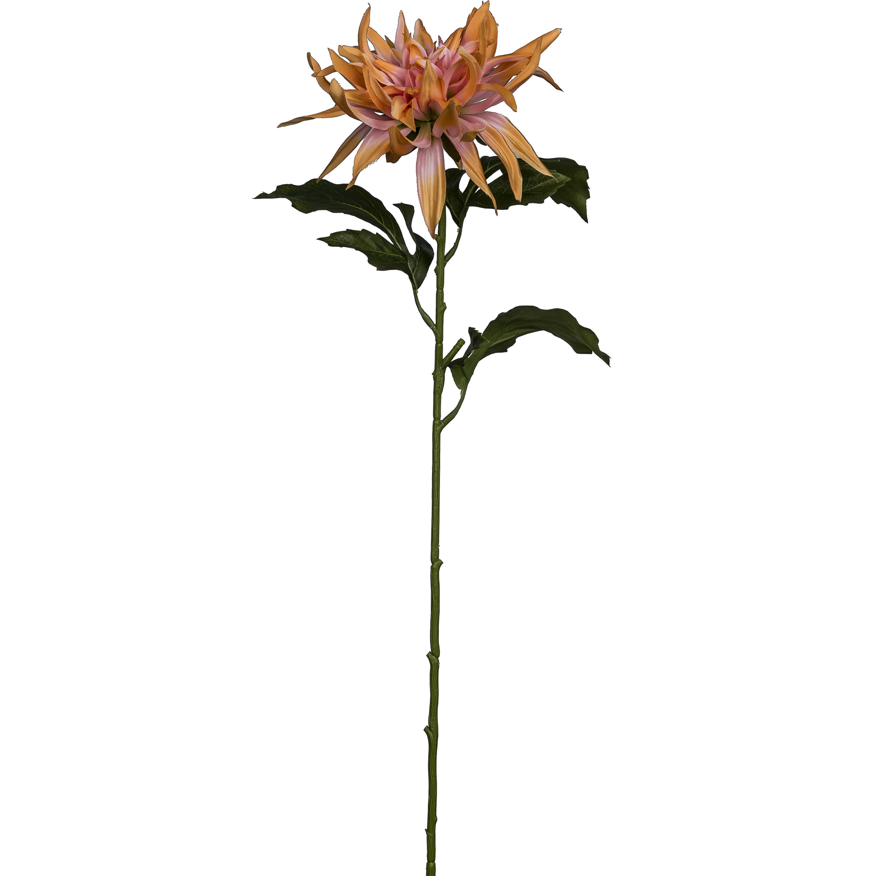 Kunstblume Dahlie - Beige/Creme, KONVENTIONELL, Kunststoff (65cm)
