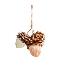 ZÁVĚSNÁ DEKORACE NUTS - přírodní barvy/hnědá, Konvenční, plast/přírodní materiály (14/22/6cm) - Modern Living