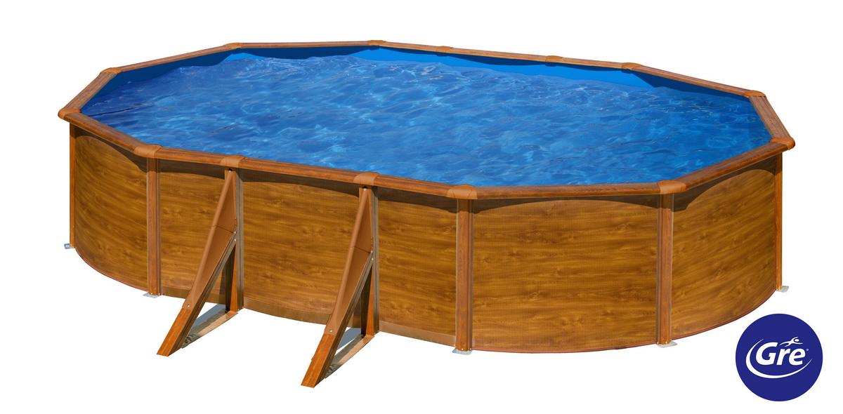 Pool-set Sicilia - Braun, KONVENTIONELL, Metall (500/300/120cm) - Gre