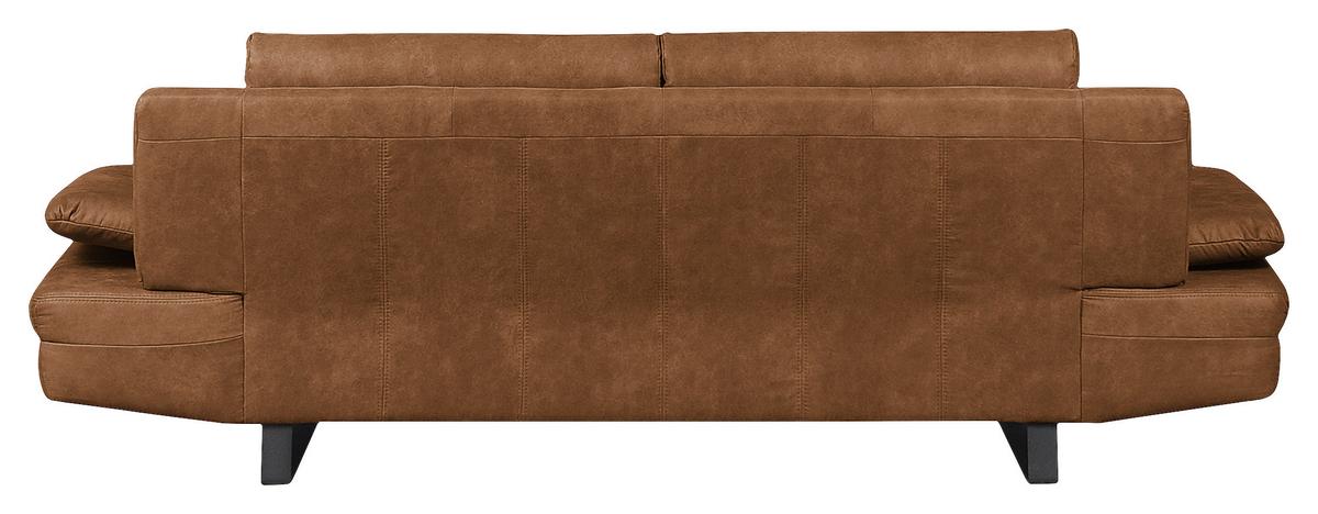 3-Sitzer-Sofa Jovanna, Cognac B: 218 cm - Cognac/Schwarz, Design, Textil (218/78/88cm) - MID.YOU