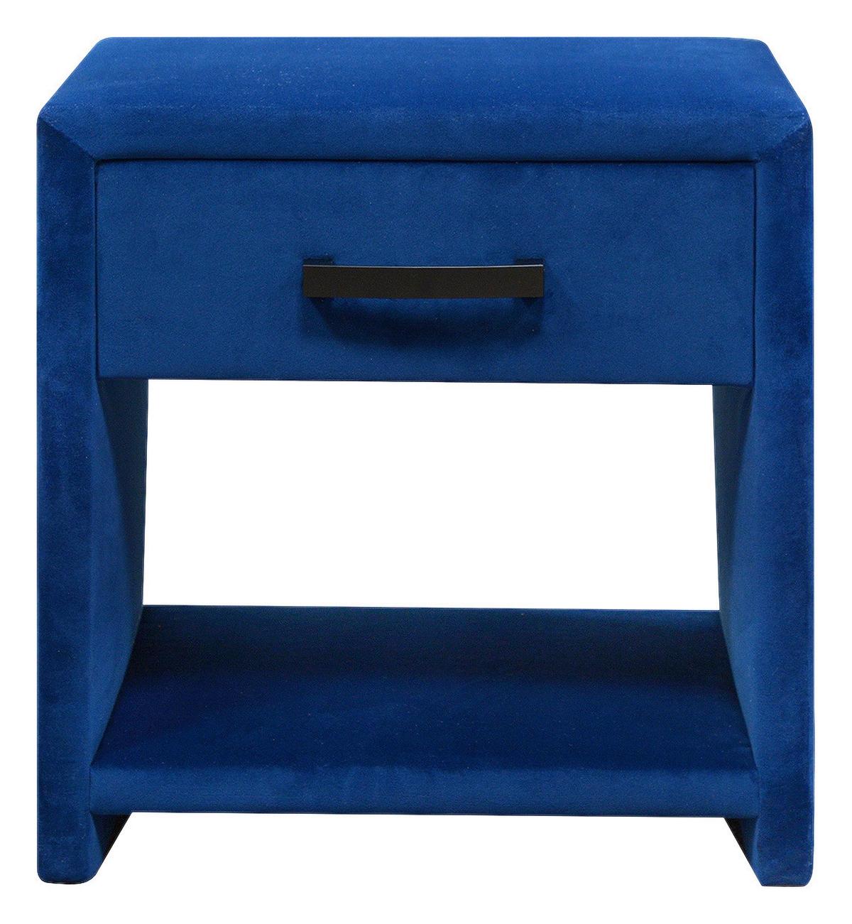 NOČNÍ STOLEK OLYMPIA - tmavě modrá, Moderní, textil (48/49/42cm)