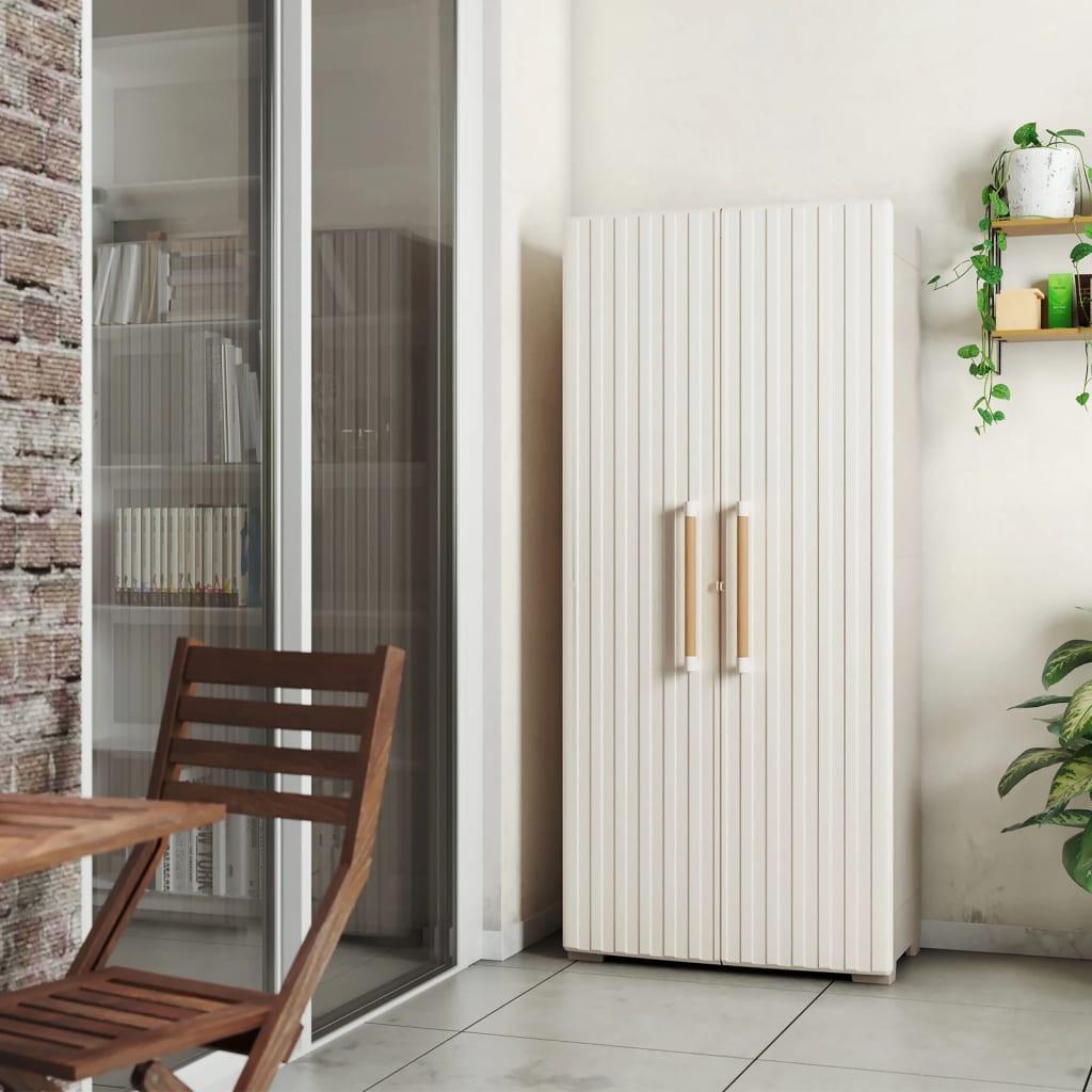 Univerzálna skriňa z plastu, béžová - béžová, Modern, drevo/plast (80/180/45cm)