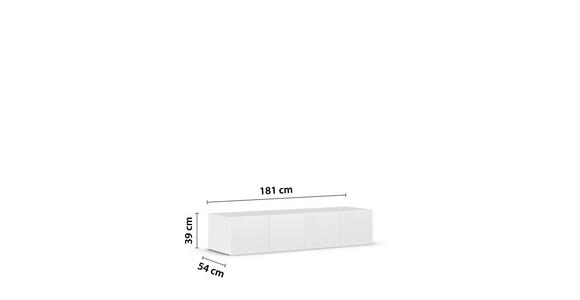 Aufsatzschrank 181 cm Max Alpinweiß - Weiß Hochglanz/Weiß, KONVENTIONELL, Holzwerkstoff (181/39/54cm) - James Wood