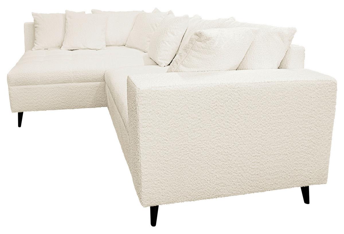 Ecksofa Pruno, Weiß S: 174x247 Cm - Schwarz/Weiß, Design, Textil (174/247cm) - MID.YOU