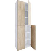 Aktenschrank Lona Weiß/Eiche Dekor B: 70cm - Weiß/Sonoma Eiche, Design, Holzwerkstoff (70/220/39cm) - MID.YOU