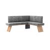Eckbank Emma Ii Webstoff Schwarz, B: 185 Cm - Eichefarben/Schwarz, KONVENTIONELL, Holzwerkstoff/Textil (185/150cm)