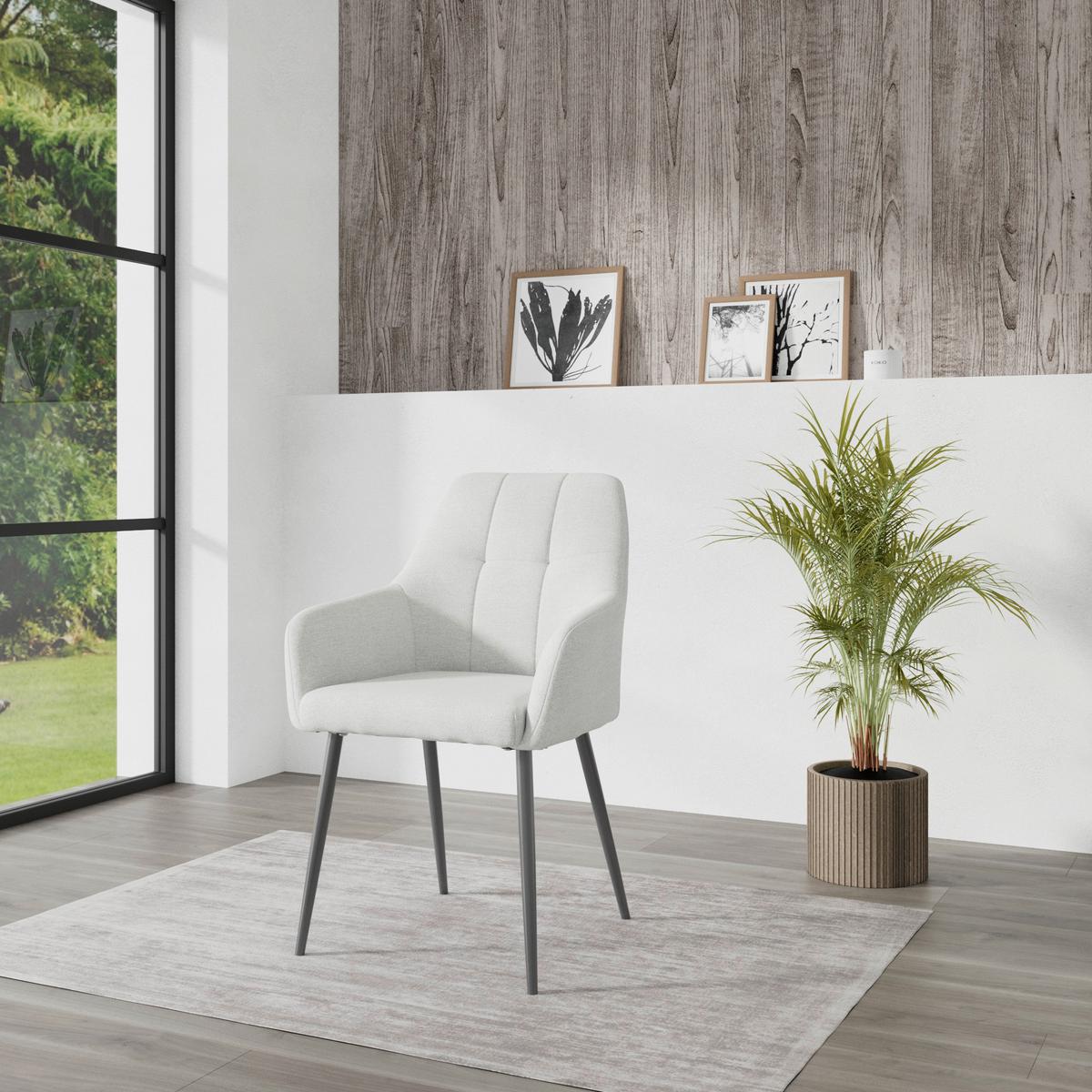 Szék Joe Ii - bézs/fekete, Konventionell, textil/fém (58/86/61cm)