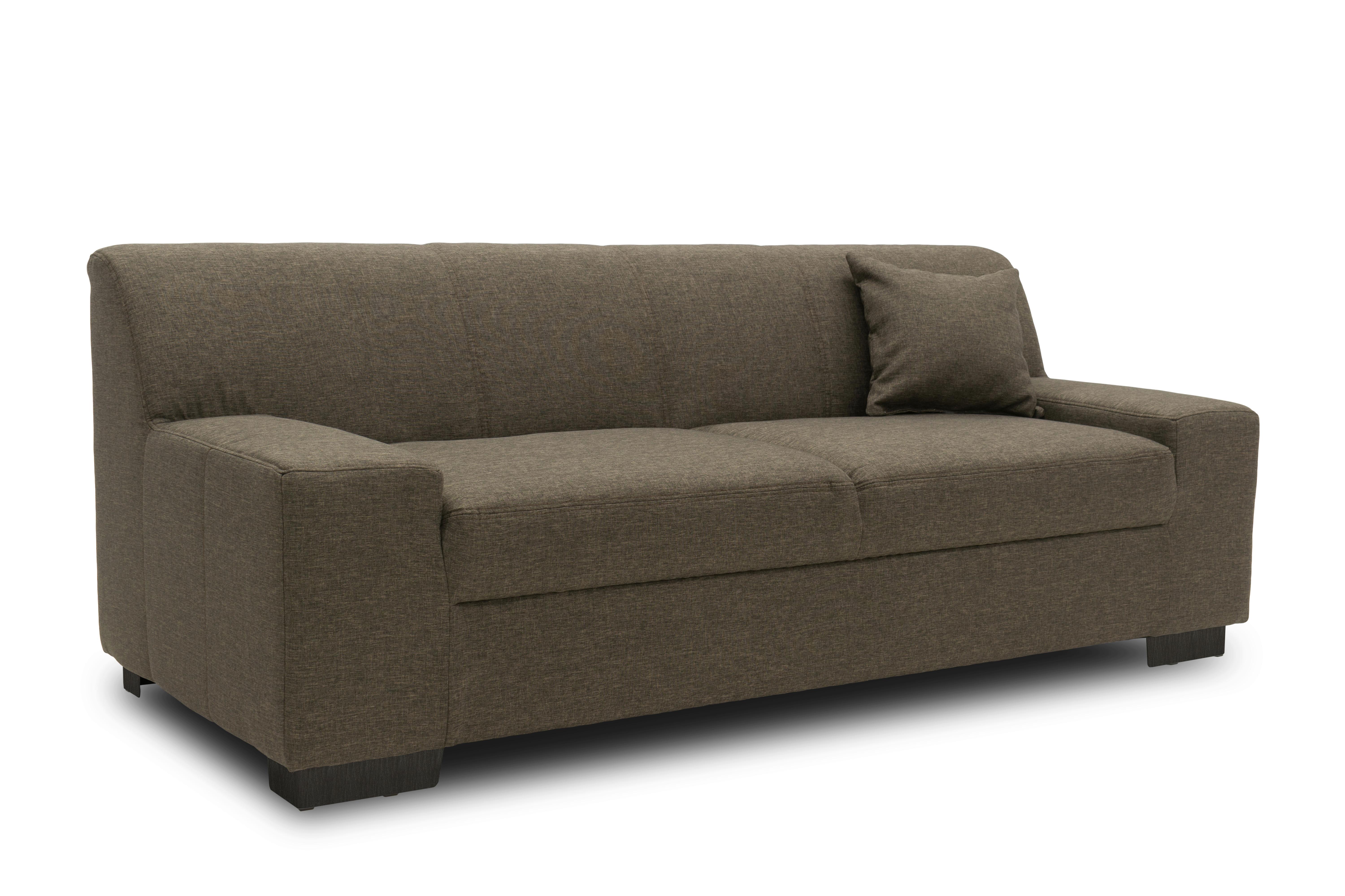 2-Sitzer-Sofa Norma Grau/Braun Webstoff - Wengefarben/Graubraun, Design, Textil (194/74/85cm) - MID.YOU