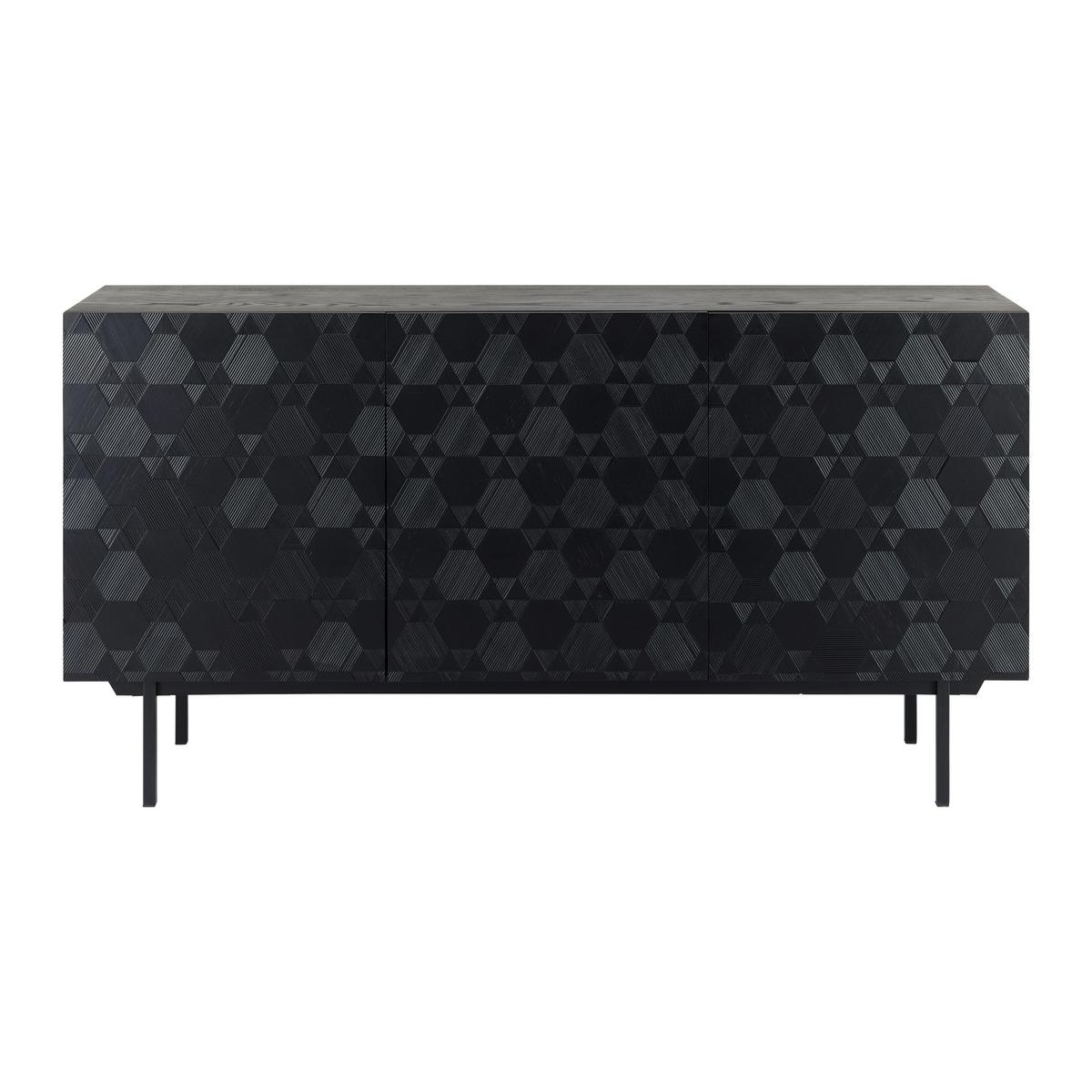Komoda ROMA čierna - čierna, Modern, kov/drevo (150/78/40cm) - Bessagi Home