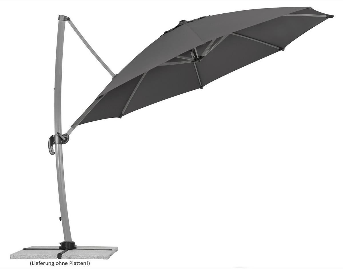 Ampelschirm BxHxT: 374x269x350 cm Anthrazit - Anthrazit/Grau, Basics, Textil/Metall (374/269/350cm) - Schneider