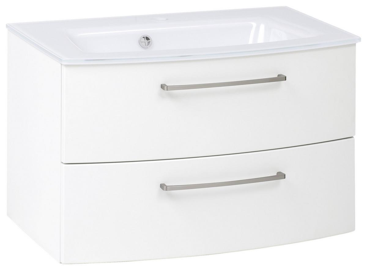 Badmöbel-set 3-tlg. Inkl. Led Stockholm 80cm Weiß - Weiß, KONVENTIONELL, Holzwerkstoff (80cm) - Held