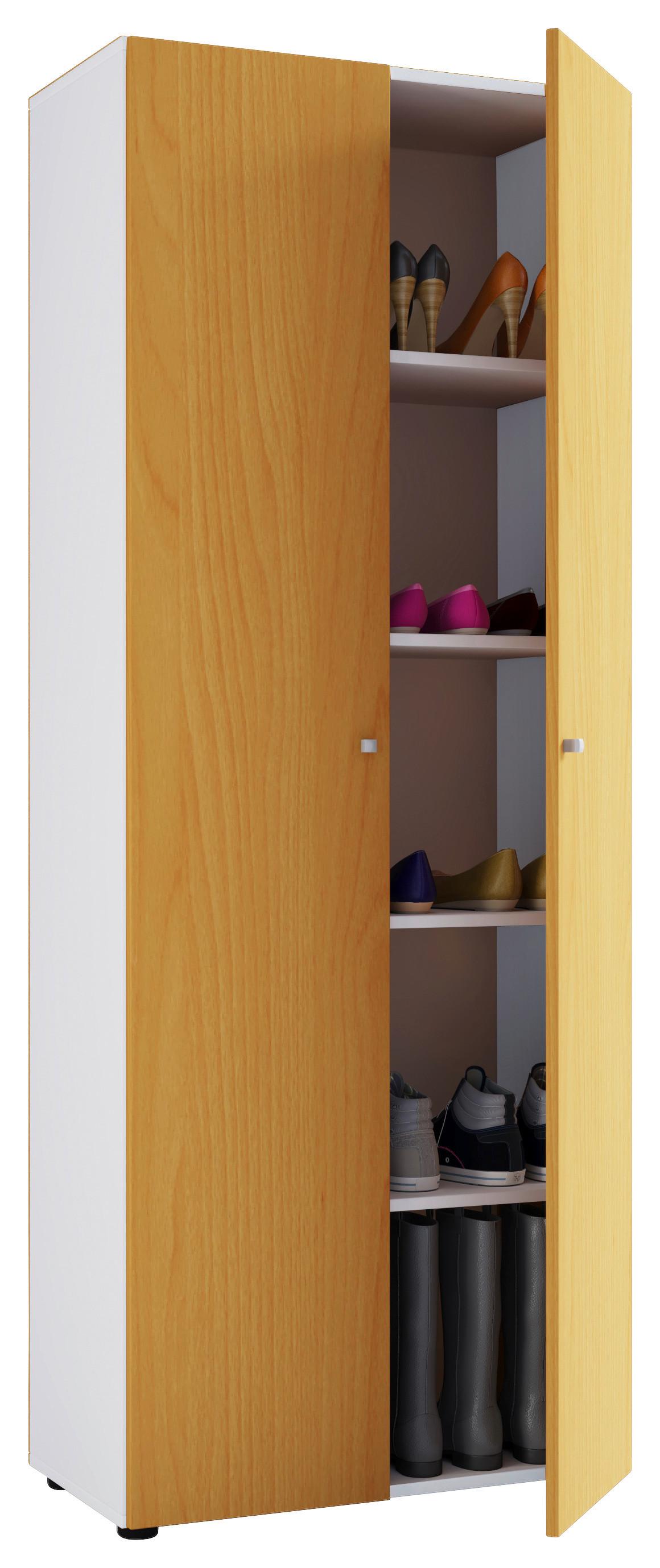 Schuhschrank Vandol Weiß, Buchefarben Dekor B:71cm - Buchefarben/Schwarz, Design, Holzwerkstoff (71/180/39cm) - MID.YOU