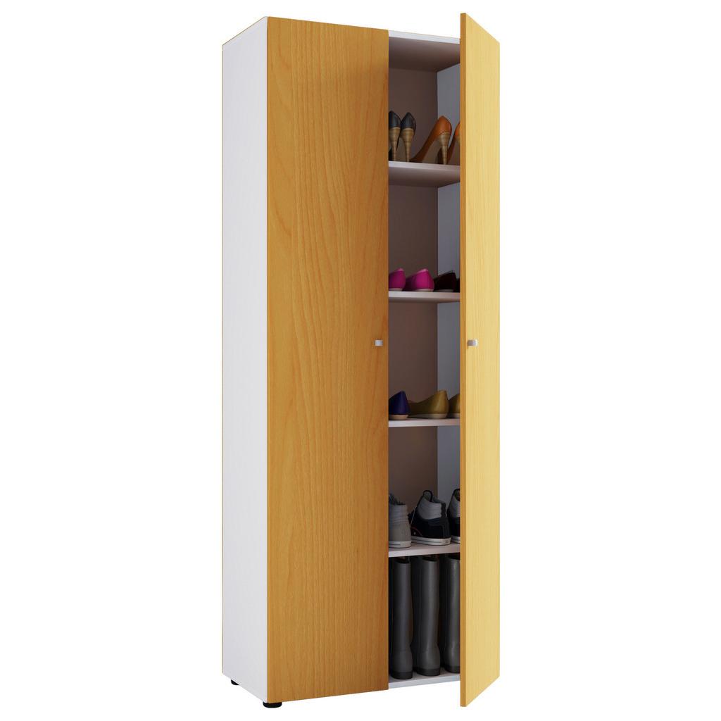 Schuhschrank Vandol Weiß, Buchefarben Dekor B:71cm