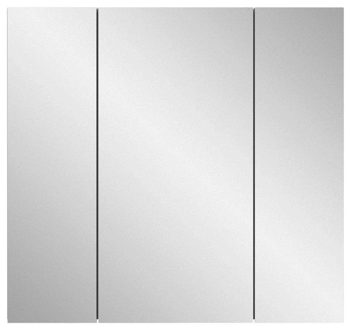 Badezimmer Vira Weiß, inkl. LED - Weiß Hochglanz/Schwarz, MODERN, Holzwerkstoff (82cm) - MID.YOU