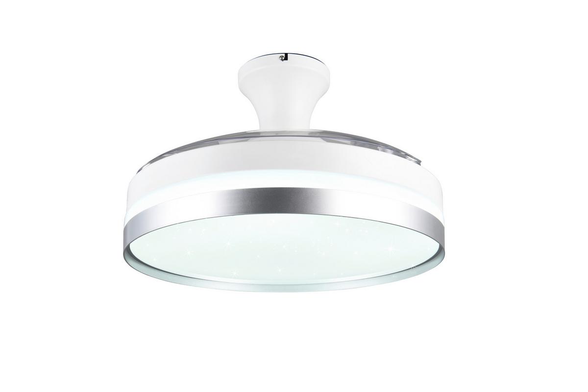 Deckenventilator Lindberg Weiß Titanfarben D: 48 cm - Transparent/Titanfarben, KONVENTIONELL, Kunststoff (48/31,0cm)