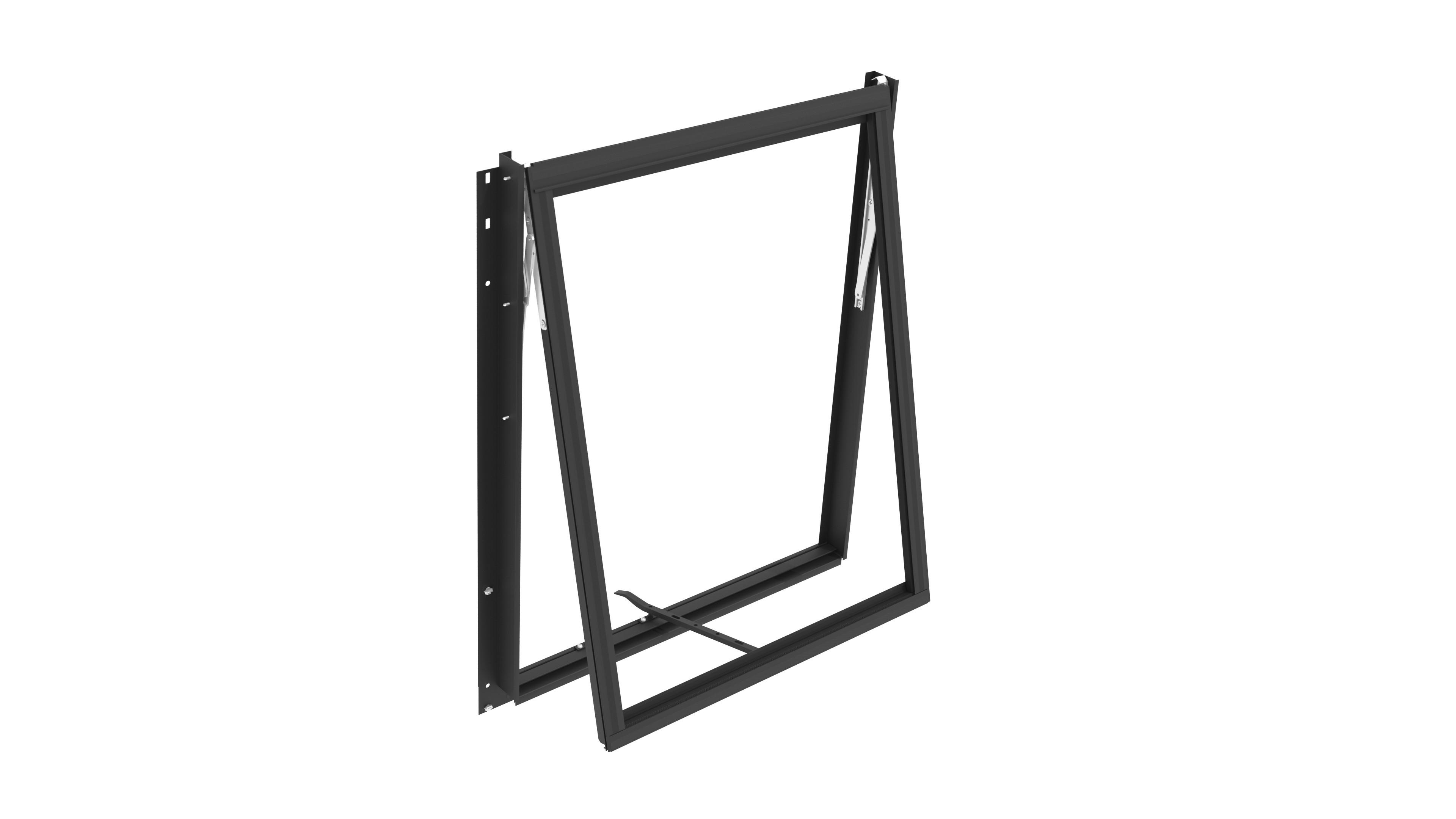 Gewächshaus-Seitenfenster Z ohne Glas, Schwarz 70,8x86,2cm - Schwarz, Basics, Metall (70,8/86,2cm)