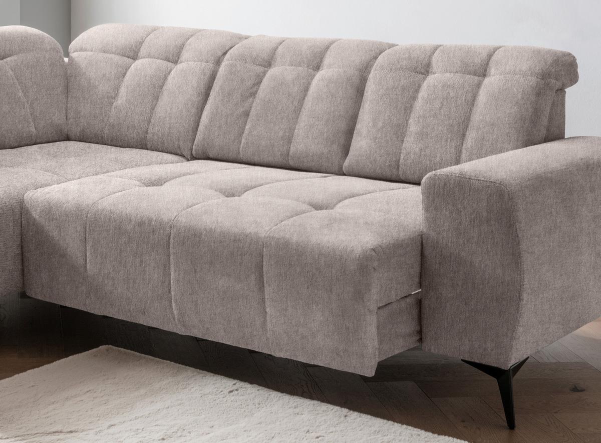 Ecksofa Mit Usb Anschluss Sano, Taupe, S: 200x261 Cm - Taupe/Schwarz, MODERN, Textil (200/261cm) - Livetastic