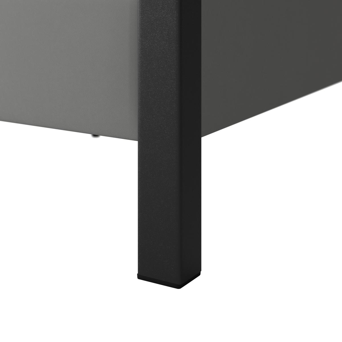 Čalouněná postel MONA 180x200, šedá - šedá/černá, Moderní, kov/dřevo (180/200cm) - Bessagi Home