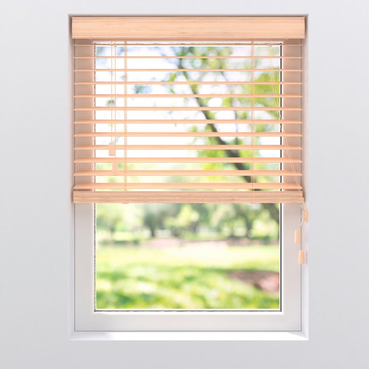 Jalousie Venetian 180x175 Cm Mit Schnurzug - Naturfarben, Natur, Holz (180/175cm)