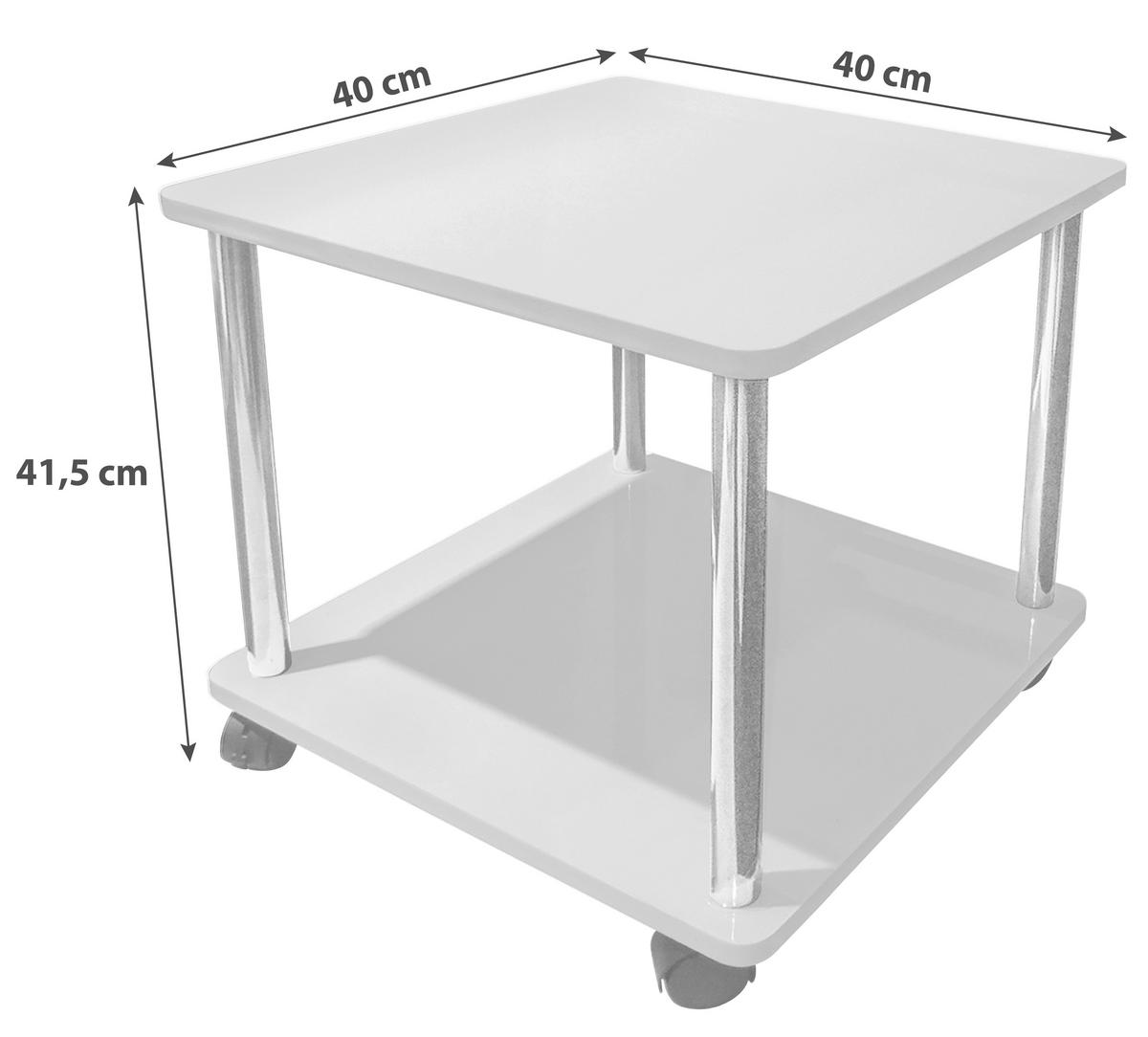 Kisasztal Paul - fehér, Modern, műanyag/faalapú anyag (40/41,5/40cm)
