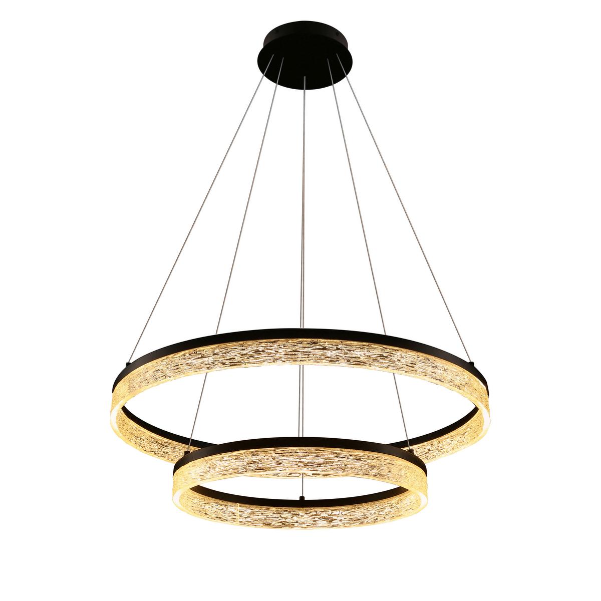 LED-Pendelleuchte 32-35561 Frozi - Transparent/Schwarz, Design, Kunststoff/Metall (60/60/120cm)