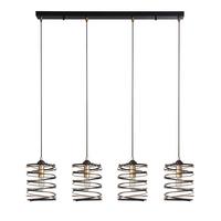 Hängeleuchte Spring H: 110 cm, 4-Flammig, Goldfarben/Schwarz - Goldfarben/Schwarz, Design, Metall (91/110/16cm)