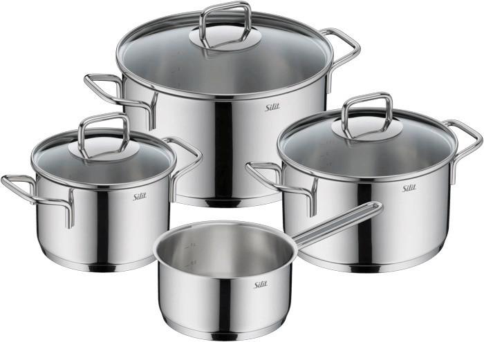 KOCHTOPFSET EXTRA-COOK - Edelstahlfarben, Basics, Metall - Silit