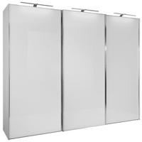 Schwebetürenschrank Glasfront 280cm Sonate Rom, Weiß - Weiß, MODERN, Holz/Holzwerkstoff (280/240/68cm) - Luca Bessoni