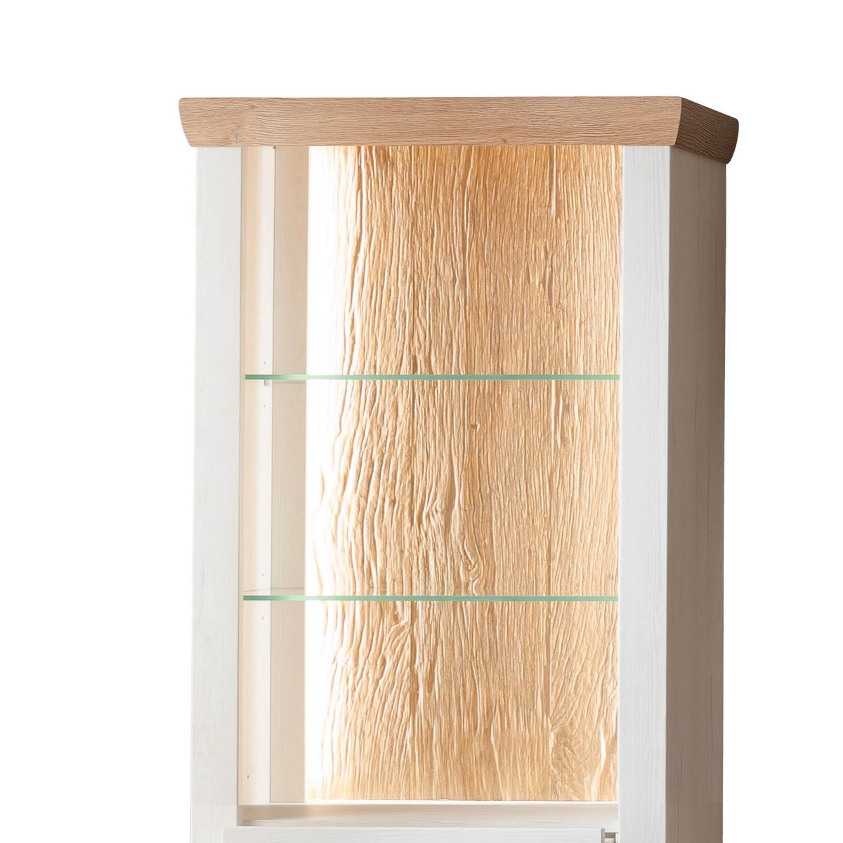 Wohnkombination 4-Tlg. Madrid Eiche-/Pinienfarben - Eichefarben/Schwarz, Design, Glas/Holzwerkstoff (343/205/50cm) - MID.YOU