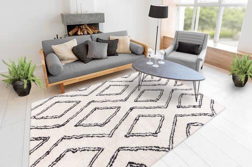 Hochflor Teppich Weiß Orlando 160x230 cm - Weiß, Design, Textil (160/230cm) - Kayoom