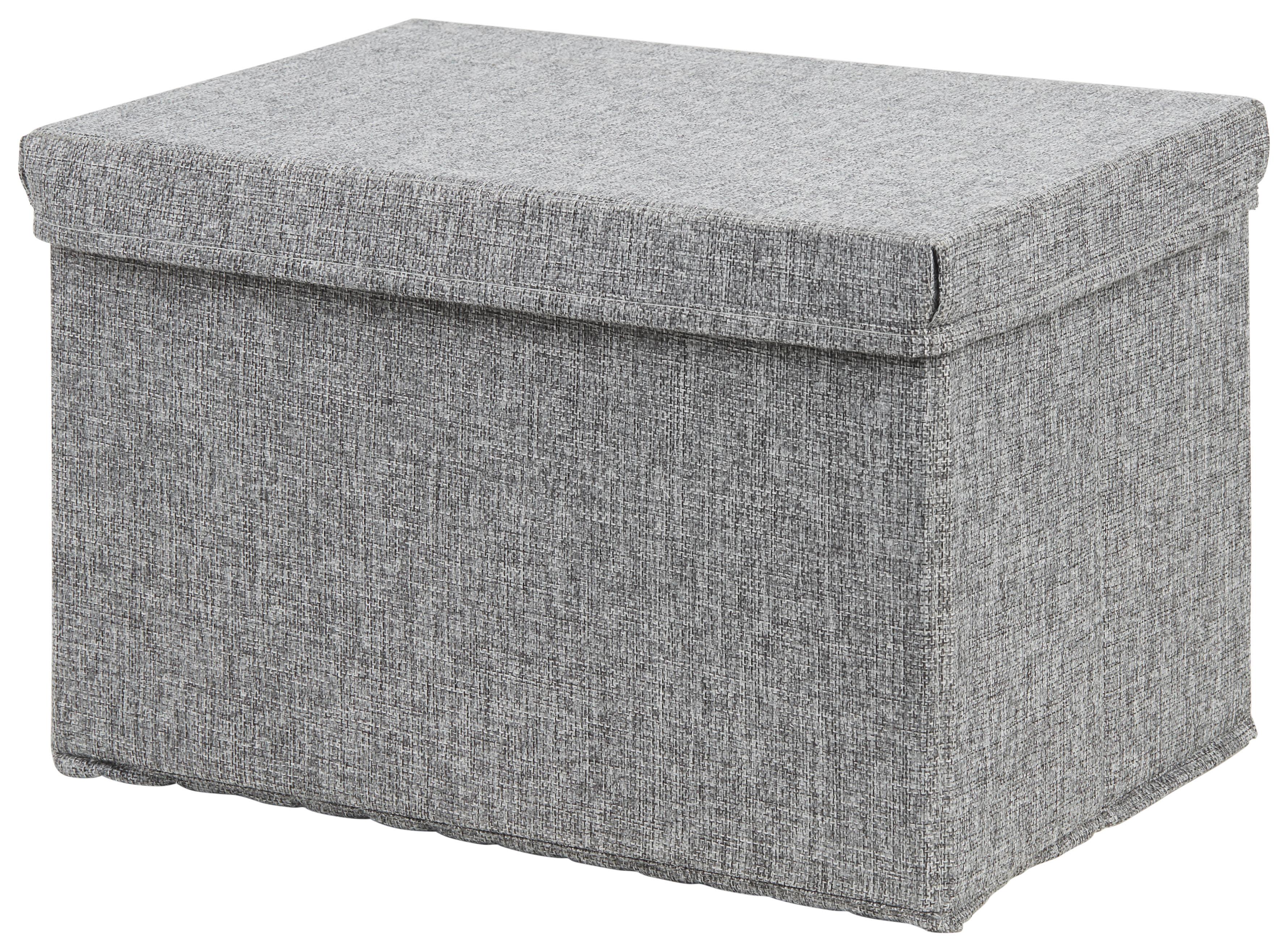 SKLADACÍ BOX CINDY - CA. 23L -EXT- - sivá, Modern, kartón/textil (38/26/24cm) - Mömax