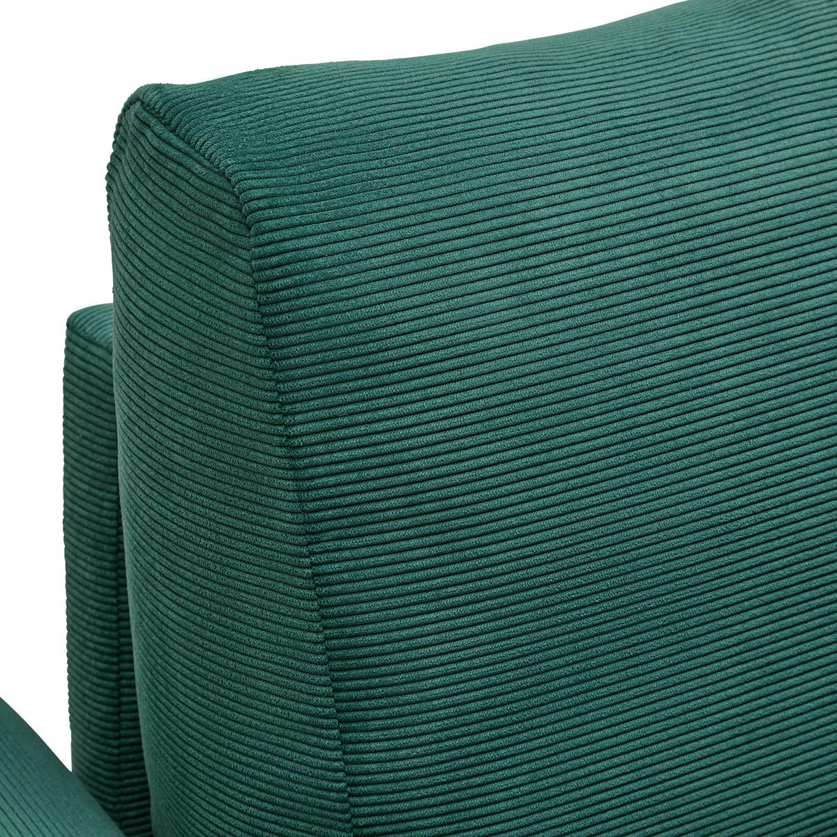 Dvoumístná pohovka CUSTOM, tmavě zelený manšestr - černá/tmavě zelená, Moderní, dřevo/textil (150/85/92cm) - Mömax