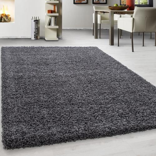 Hochflor Teppich Grau Life 60x110 cm - Grau, KONVENTIONELL, Textil (60/110cm) - Novel